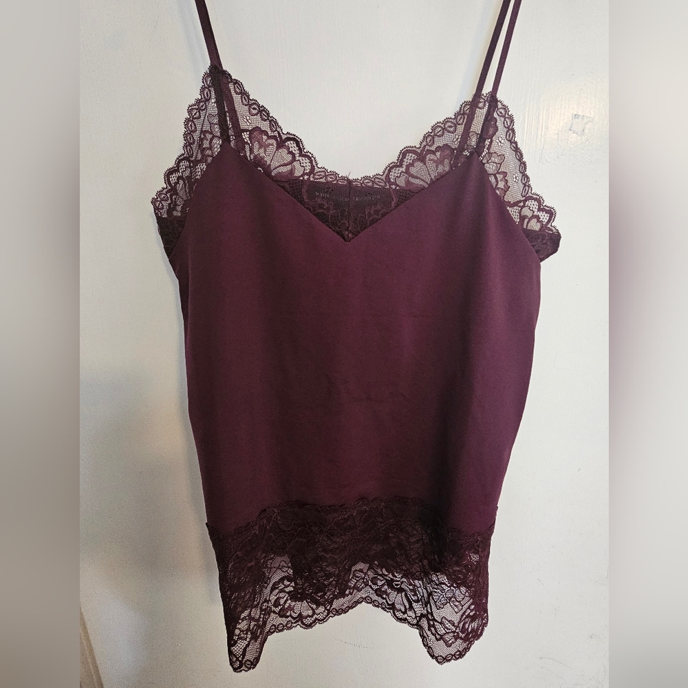 White House Black Market Burgundy Lace Cami